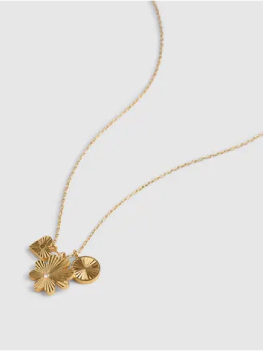 Gold Floral Pendant Necklace - Women Jewelry